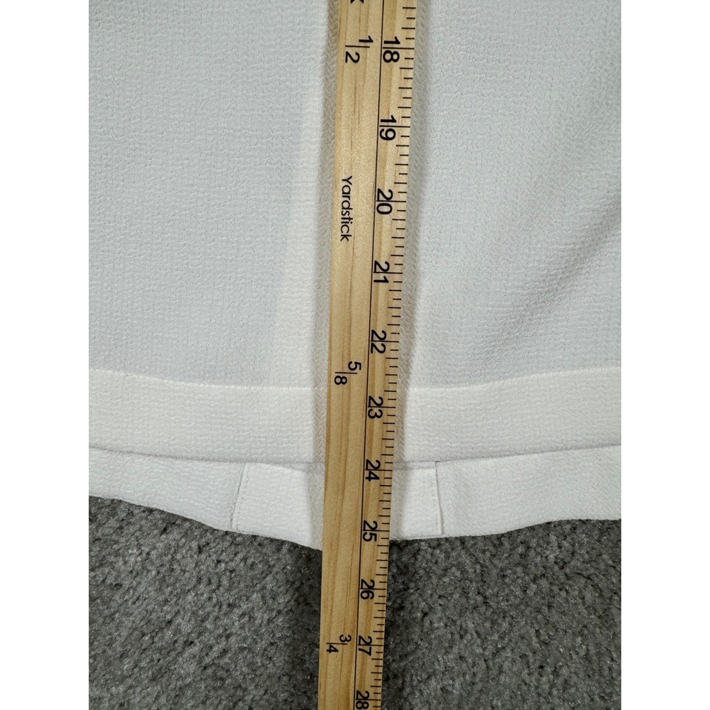 Madewell White Button Back Short Sleeve Blouse Crepe Silk Trim Size S - Picture 5 of 6